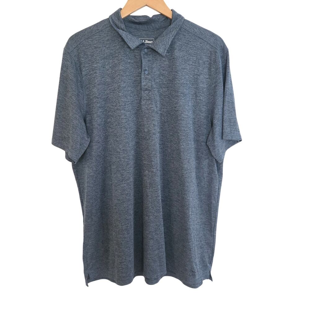 L.L. Bean Men's Blue Heather Slightly Fitted Performance Polo XL Tall
